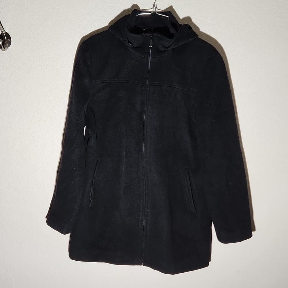 Calvin Klein Coat Womens Medium Black Wool Cashmere Blend